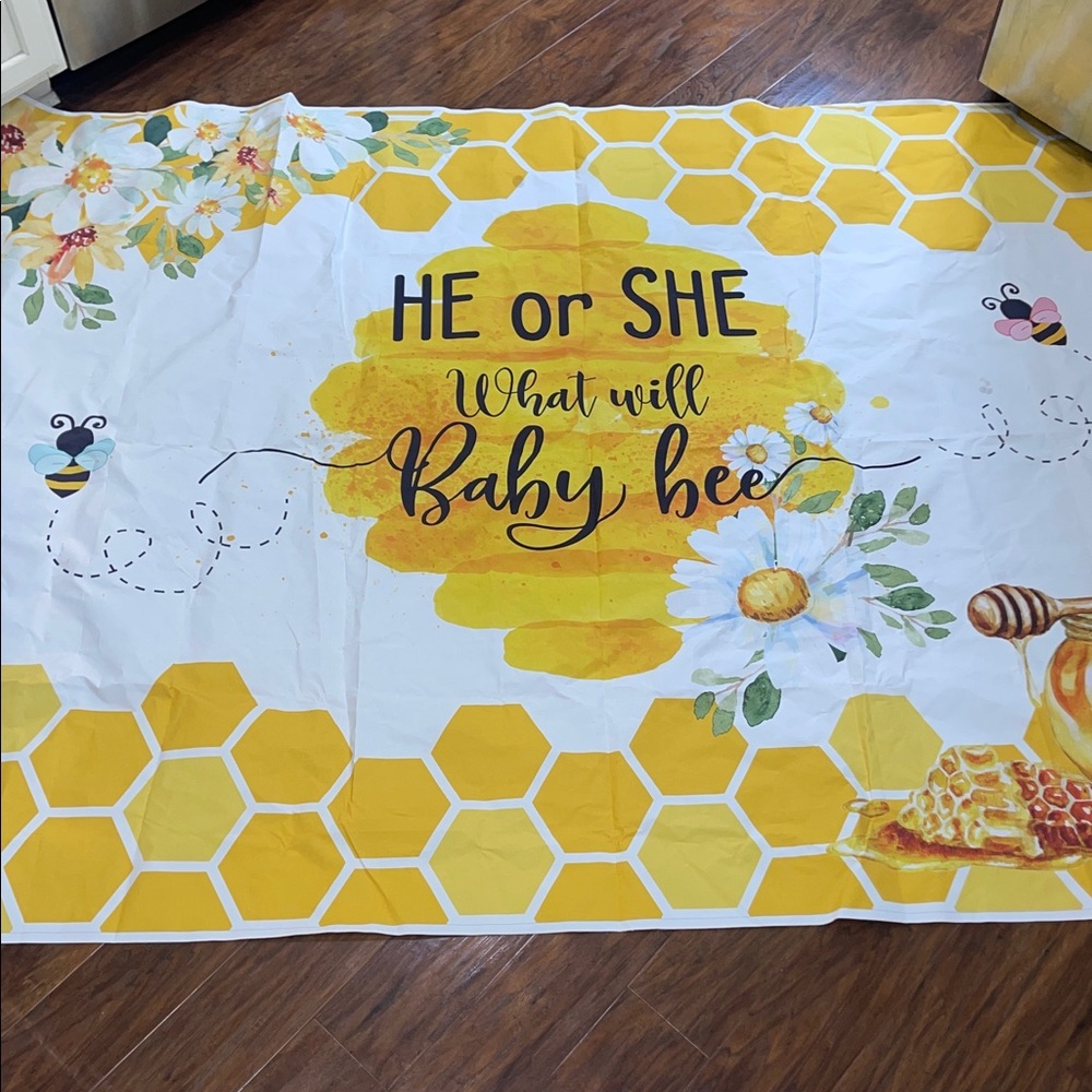 What‎ Will Baby Bee Gender Reveal Backdrop